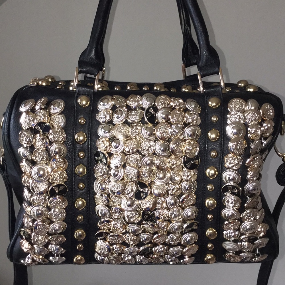 Studded black bag.
